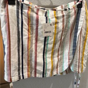 Free People Multicolor Vertical Stripe Wrap Skirt